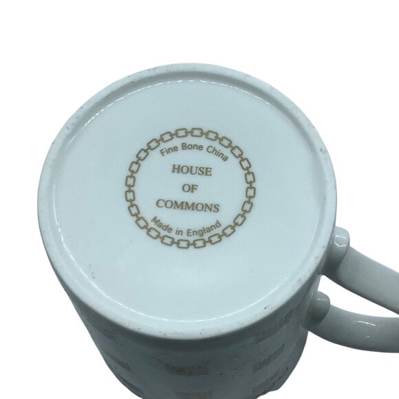 Vtg House Of Commons U.K. Portcullis Fine Bone China Mug Gold Accents England 4" - Picture 4 of 6